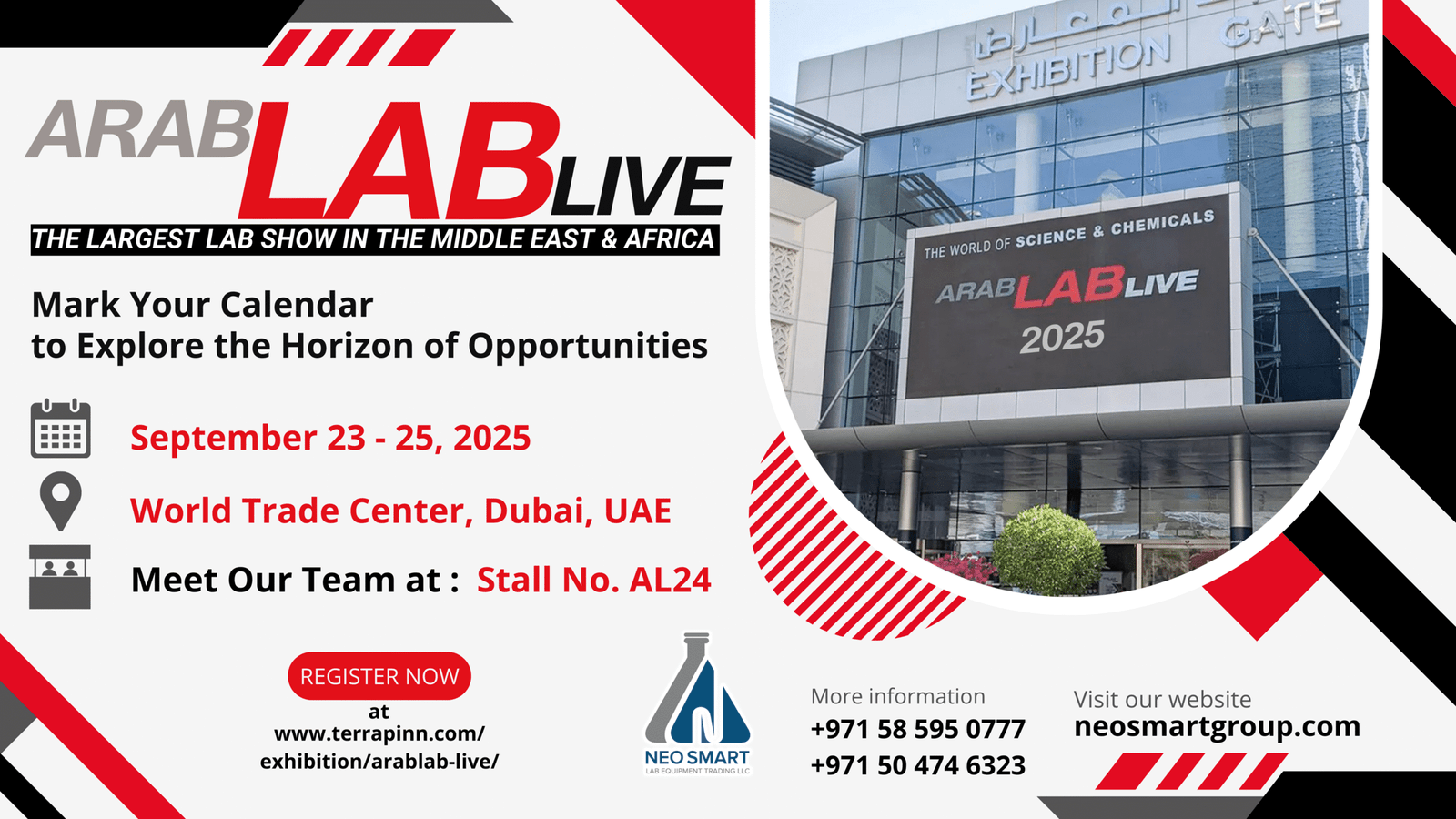 Neo Smart Laboratory Equipment Trading LLC is participating in Arab Lab Live 2025 exhibition in Dubai